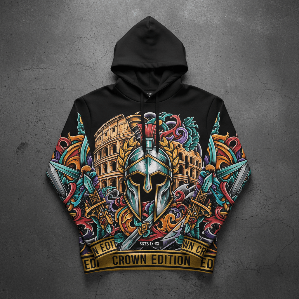 TITAN Plus Men's Roman Gladiator Hoodie — Inclusive Crown Edition
