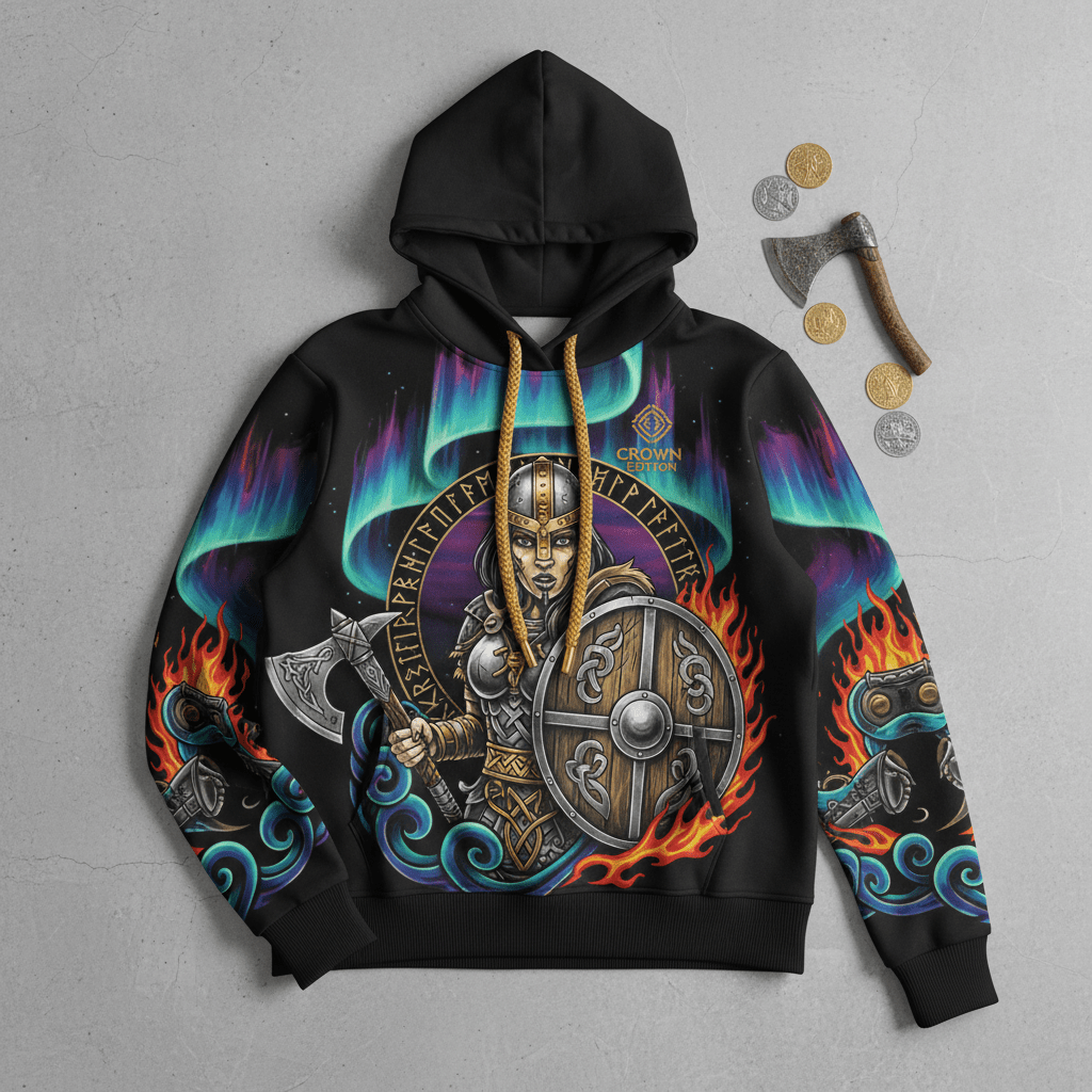 TITAN Women's Viking Shield Maiden Hoodie — Skjaldmær Edition