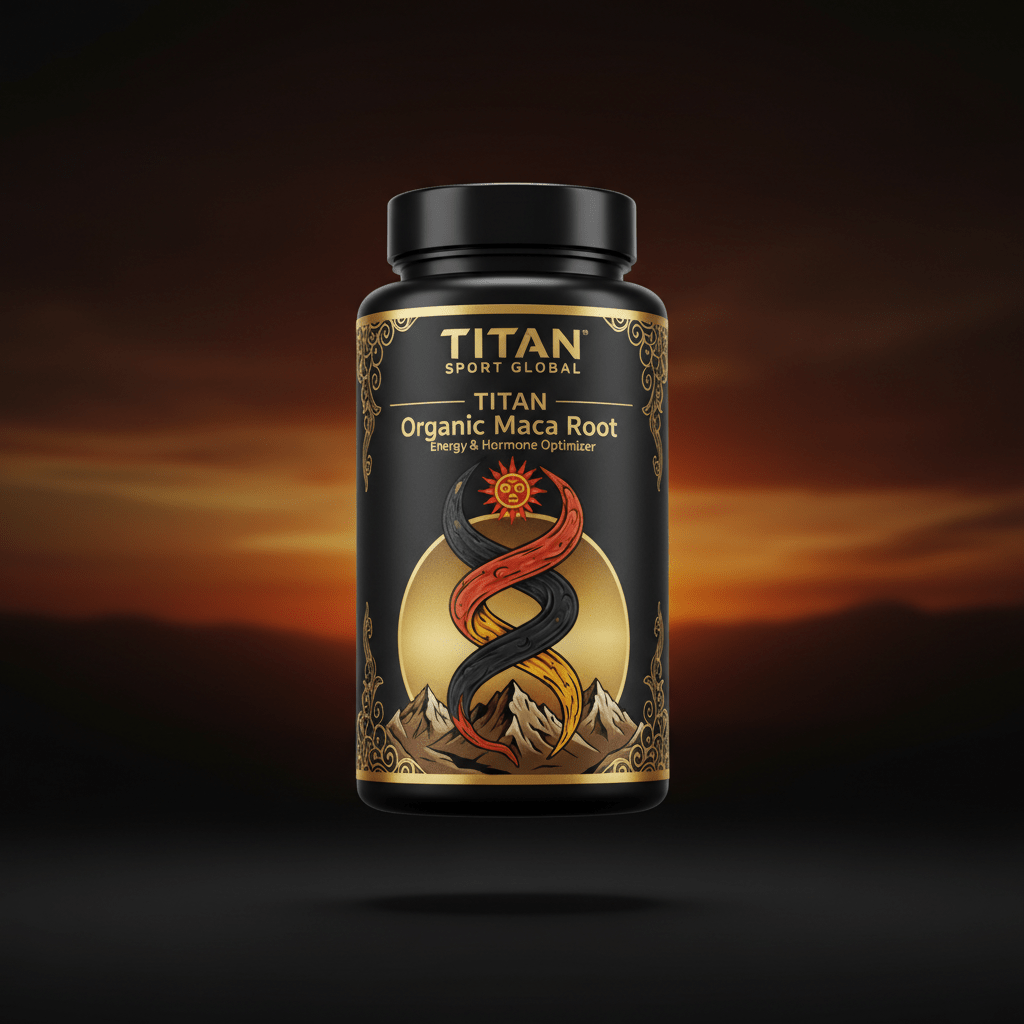 TITAN Organic Maca Root - Energy & Hormone Optimizer supplement bottle