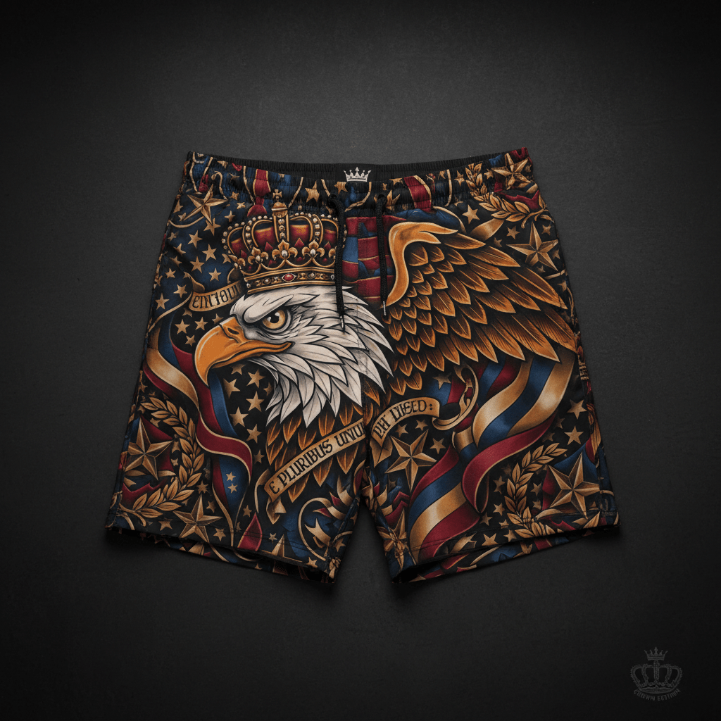 TITAN Men's Swim Trunks Eagle Patriot Crown Edition