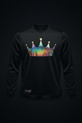 TITAN Men's Holographic Crown Long Sleeve Performance Top flat lay Celestial SWAG Edition