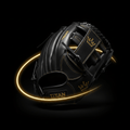 TITAN Baseball Fielding Glove Blackout Crown — matte black with gold crown logo