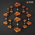 TITAN Dumbbell Set Tiger Flame Crown Edition flat lay