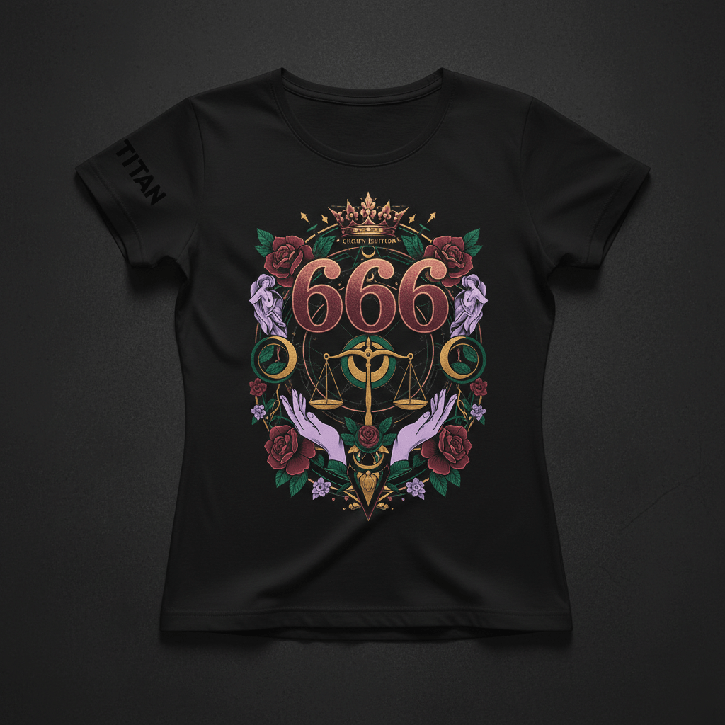 TITAN Women's Performance Tee Angel Number 666 Crown Edition