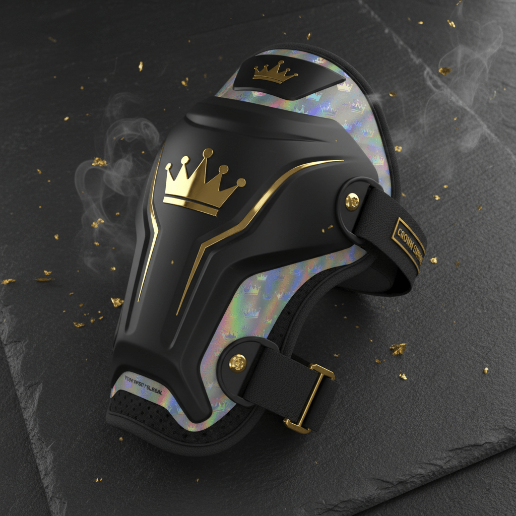 TITAN Crown Edition Baseball Batter's Elbow Guard Matte Black Gold