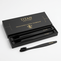 TITAN Crown Edition Bamboo Charcoal Toothbrush Set — matte black gift box