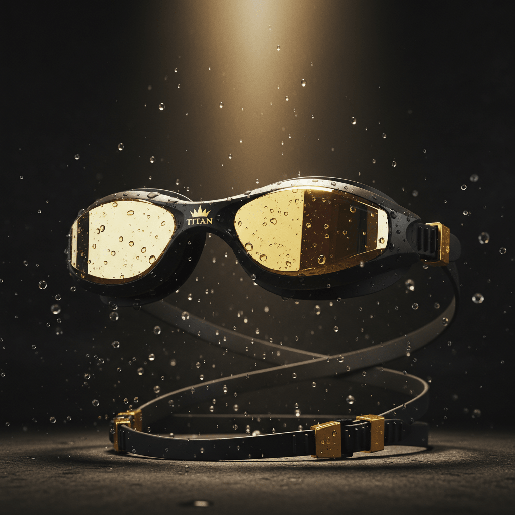 TITAN Pro Competitive Swim Goggles Black & Gold