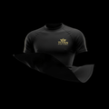 TITAN Men's Rash Guard Blackout Crown Series — matte black with gold crown logo