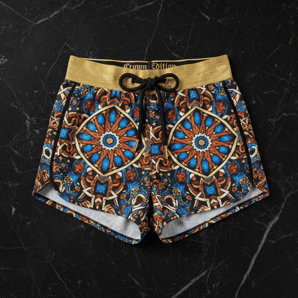 TITAN Crown Edition Tattoo Art Moroccan Shorts Women's Athletic Bottoms