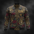 TITAN Printed Zip-Up Jacket — Black & Gold Crown Edition tattoo-style artwork
