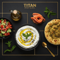 TITAN Lebanese Labneh Smoked Salmon Breakfast meal kit flat lay dark luxury