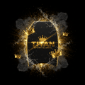 TITAN SPORT GLOBAL swim kickboard with gold crown branding on dark background