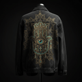 Hamsa Crown Denim Jacket — TITAN Crown Edition spiritual warrior streetwear