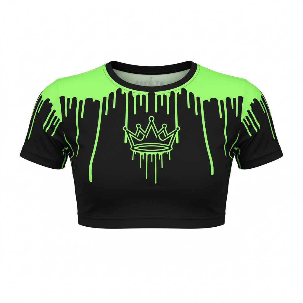 TITAN Neon Drip Crown Women’s Crop Top — Crown SWAG Edition