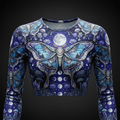 TITAN Women’s Crystal Moth Lunar Garden Long Sleeve Crop — Selene Edition
