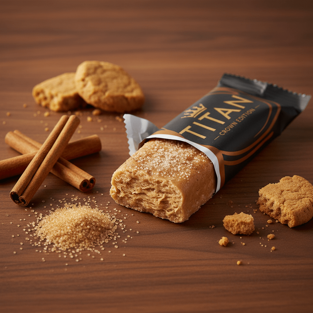 TITAN Vegan Protein Bar Snickerdoodle Crown Edition — 20g protein premium product shot