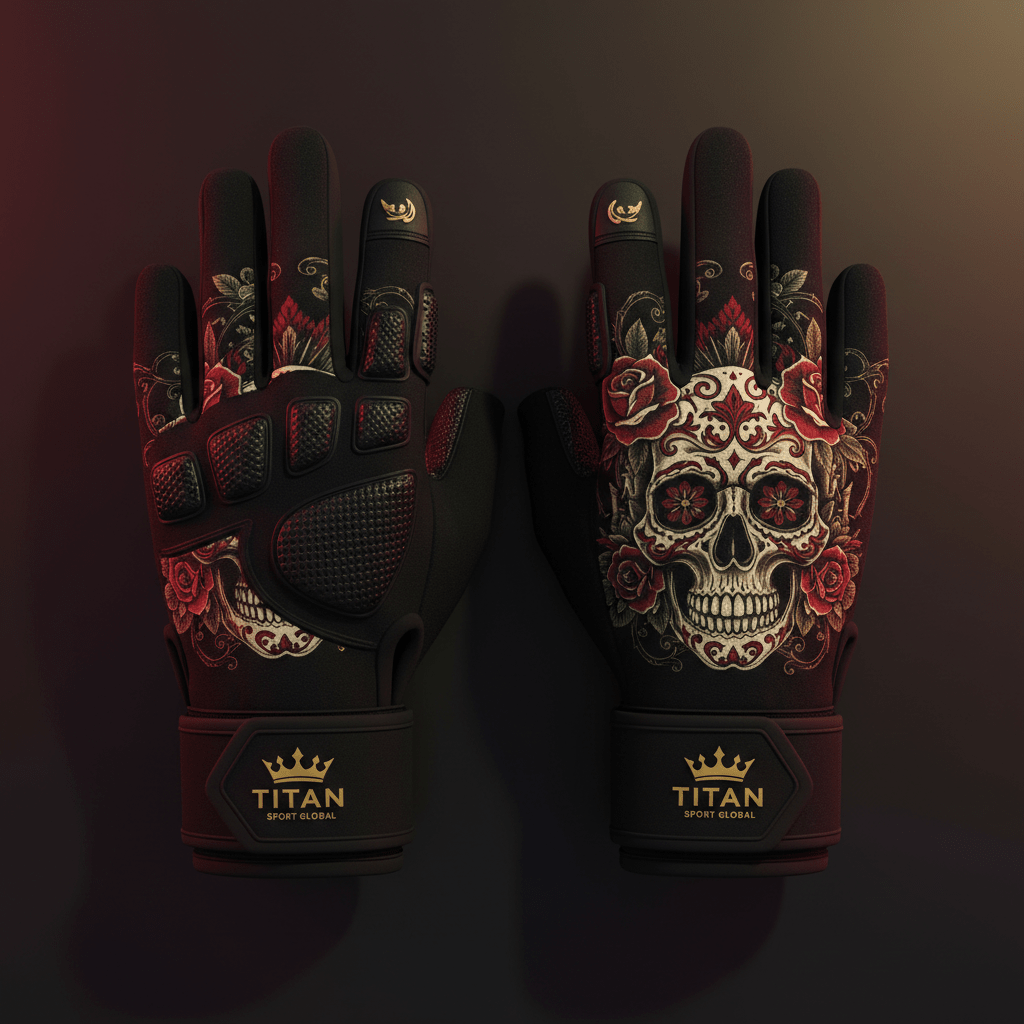 TITAN Training Gloves Padded Grip Fingerless Workout Gloves with Wrist Support