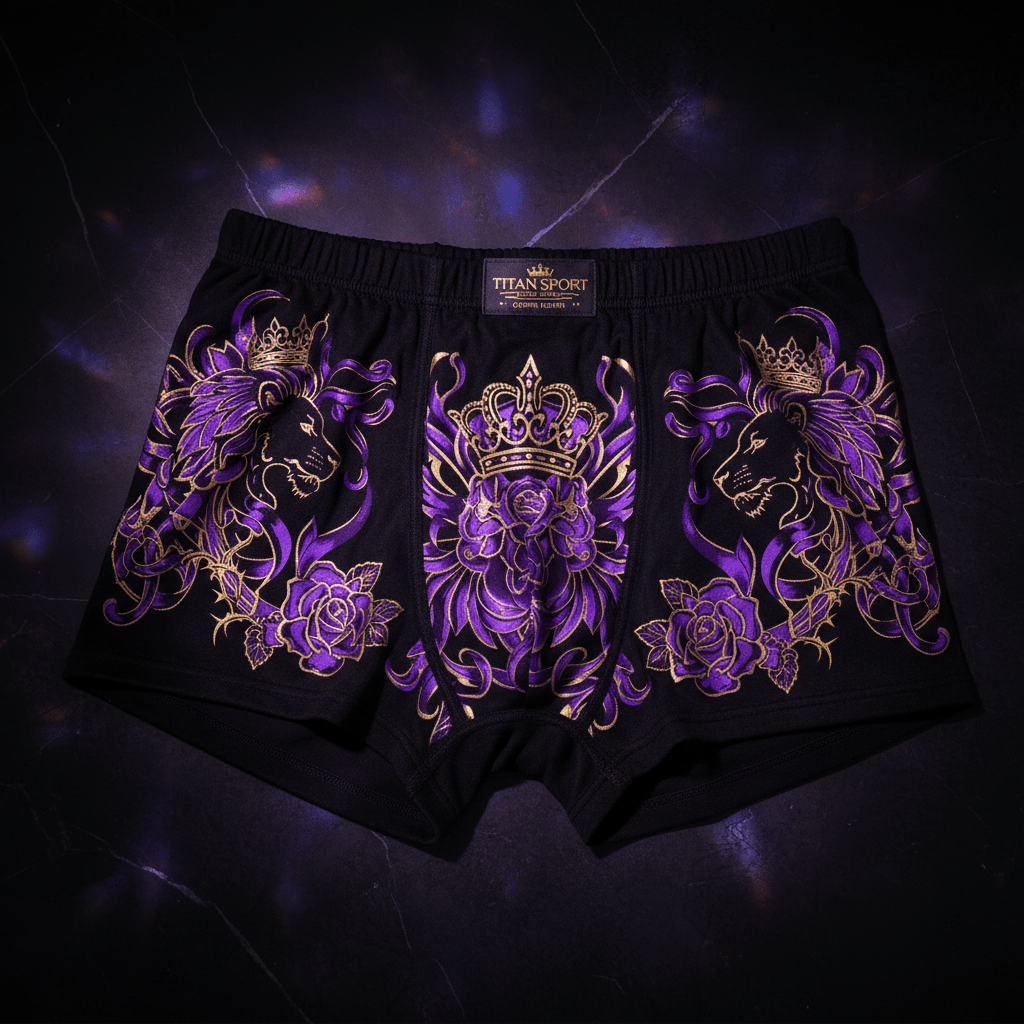 TITAN Women's Cozy Boxer Shorts Crown Edition Electric Purple Gold