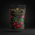 TITAN Organic Dried Tart Cherries — No Sugar Added, Crown Edition tattoo-style artwork