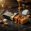 TITAN Vegan Protein Bar Salted Caramel Crown Edition — 20g protein gourmet sweet & salty vegan product shot
