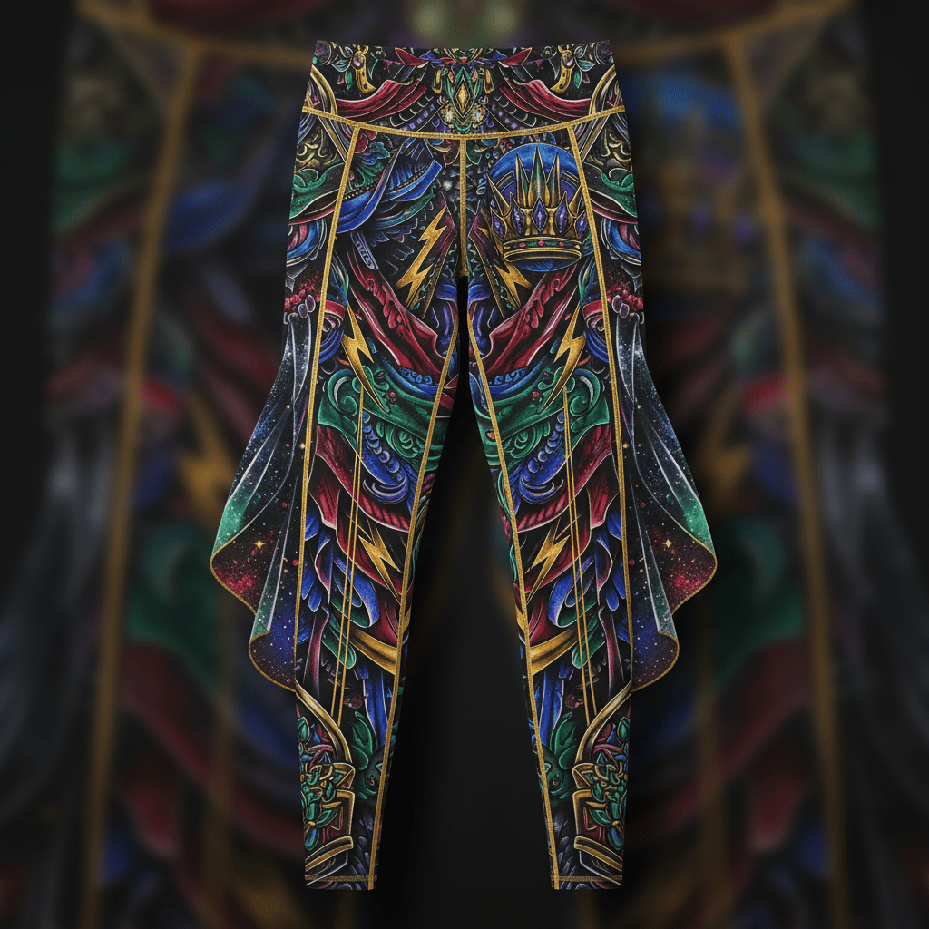 Clothed In Power Women's Leggings — TITAN Crown Edition tattoo artwork