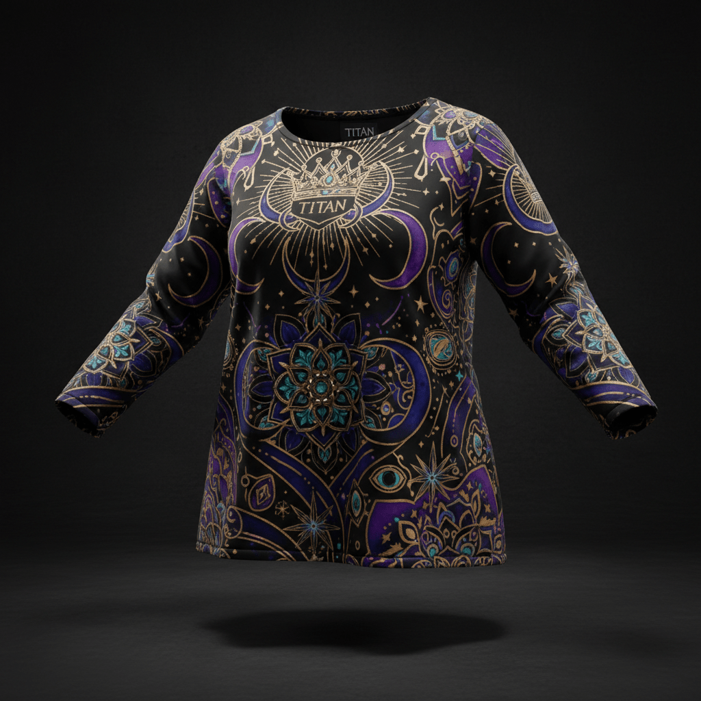 TITAN Plus Women's Celestial Mandala Long Sleeve — Spiritual Crown Edition sizes 1X–5X