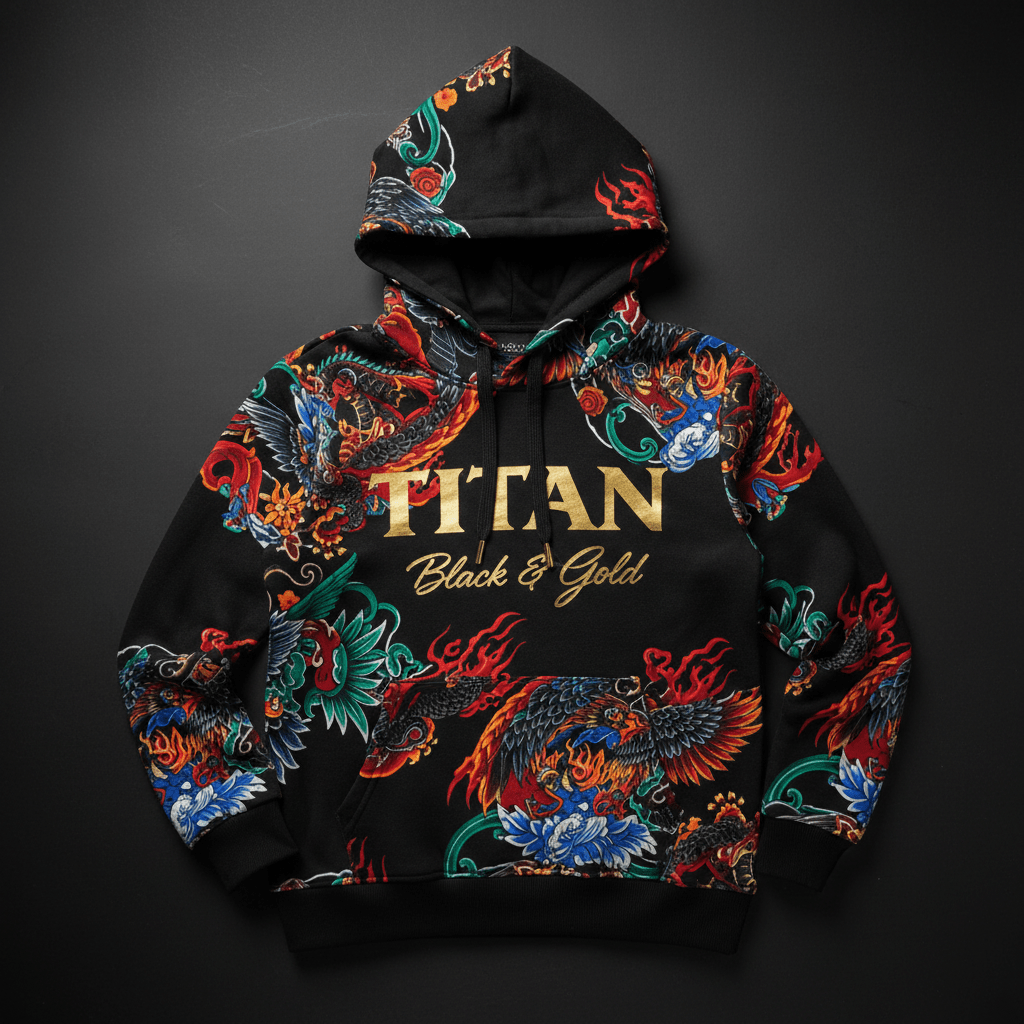 TITAN Kids Pullover Hoodie - Black & Gold Crown Edition