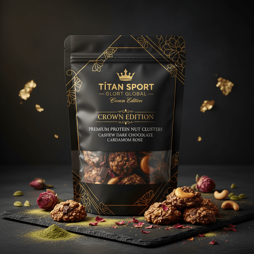 Crown High-Protein Rose Cardamom Dark Chocolate Cashew Clusters