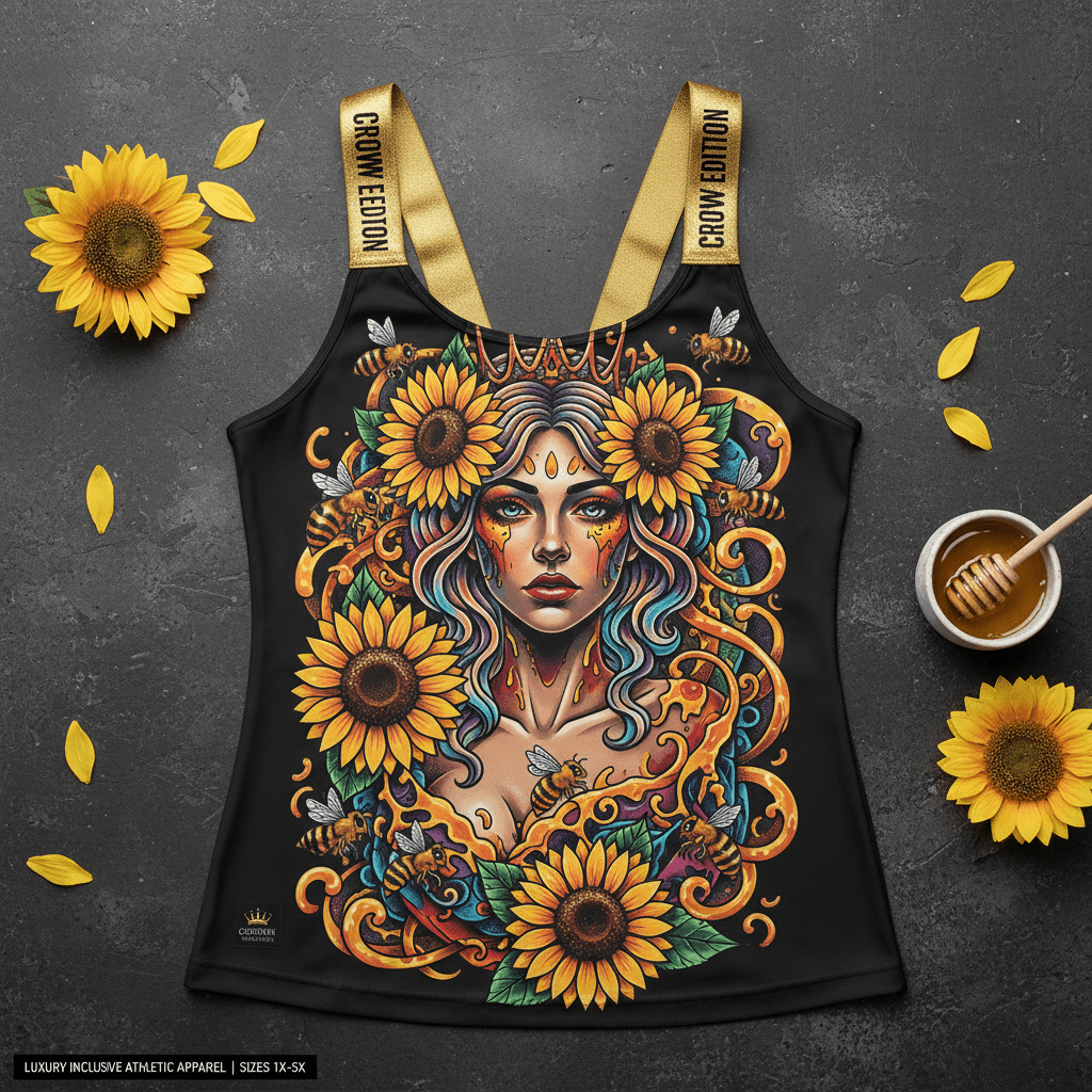 TITAN Plus Women's Golden Bee Goddess Tank — Inclusive Crown Edition