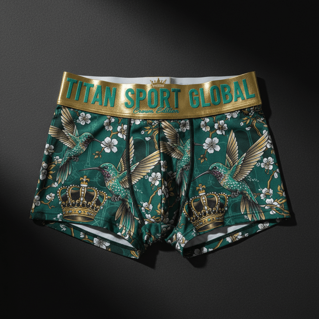 TITAN Crown Edition Women's Mint Blossom Sport Boyshorts — Mint Green & Gold