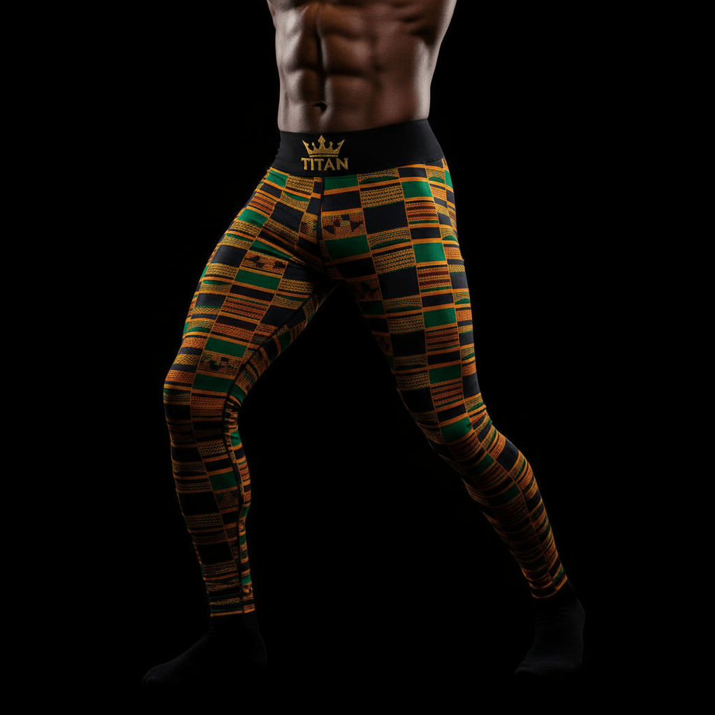 TITAN African Kente Compression Tights Crown Edition