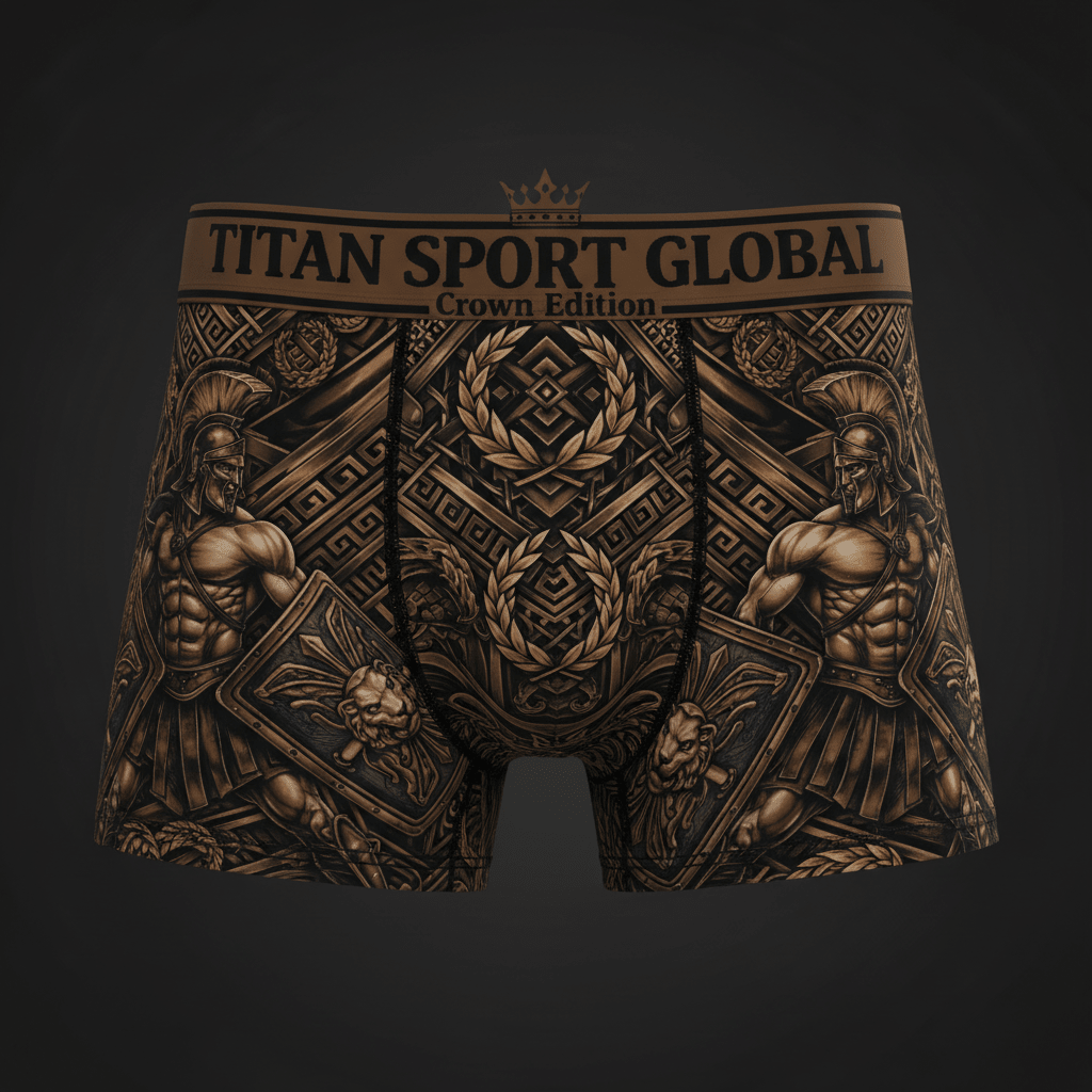 TITAN Crown Edition Men's Gladiator King Boxer Briefs — Bronze & Black