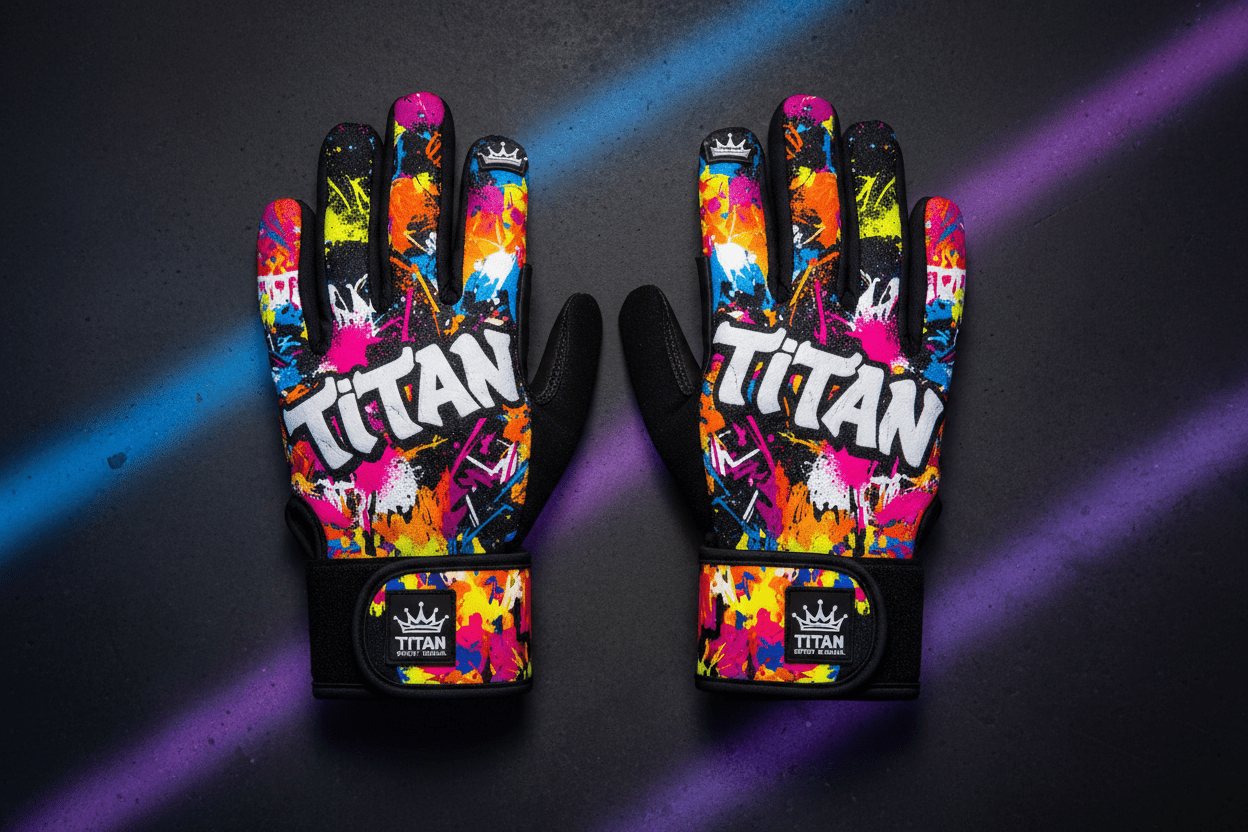 TITAN Pro Gym Gloves — Urban Graffiti Street Art Design
