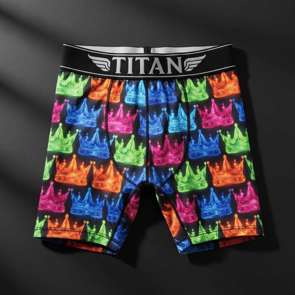 TITAN SWAG HIM Compression Shorts — Neon Crown — View 2
