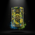 TITAN BCAA Lemon Lime container with citrus and crown tattoo-style Crown Edition artwork in yellow, lime green and gold