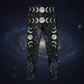 TITAN Women's Leggings — Moon Phases midnight navy silver gold celestial design