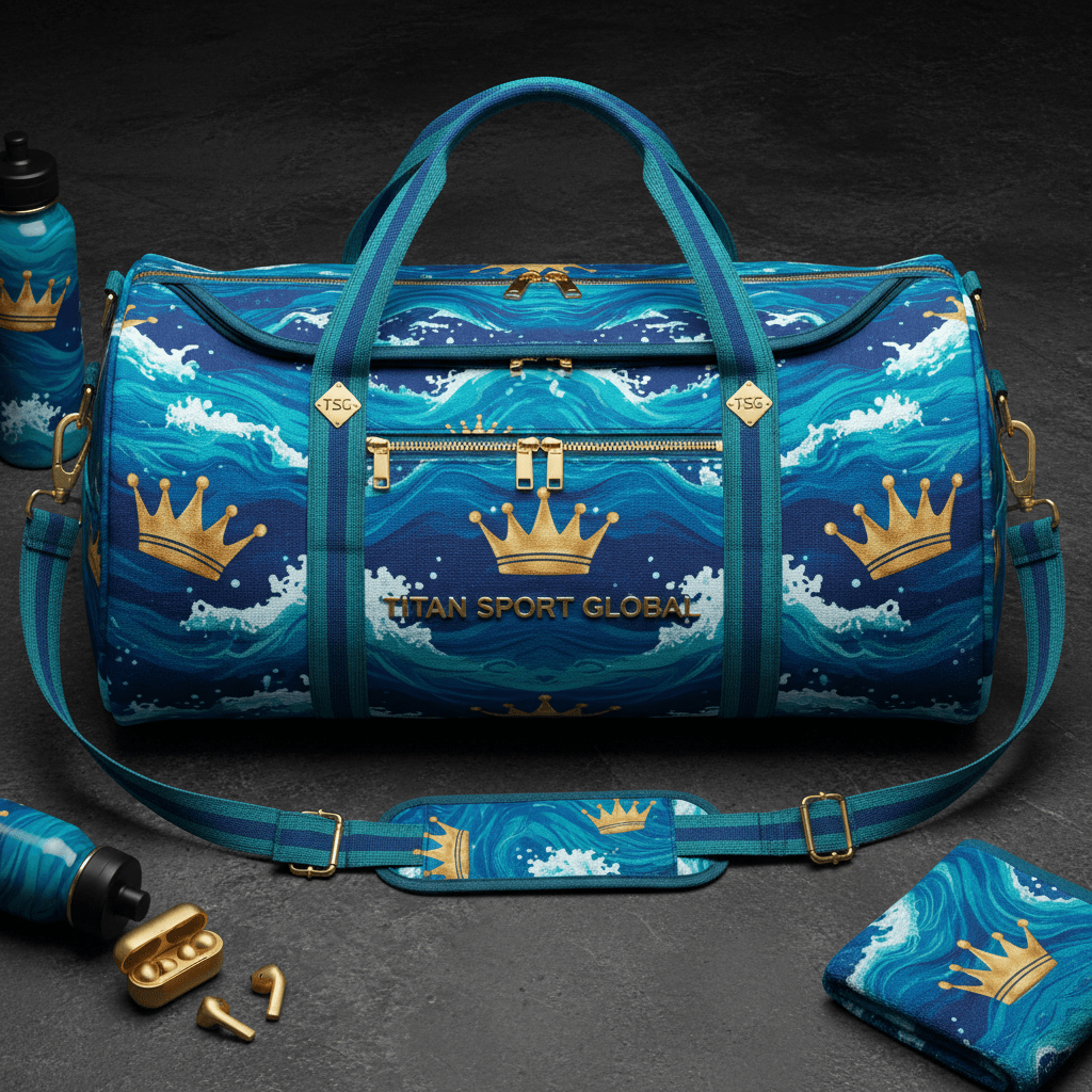 TITAN Ocean Wave Crown Luxury Gym Duffle Bag