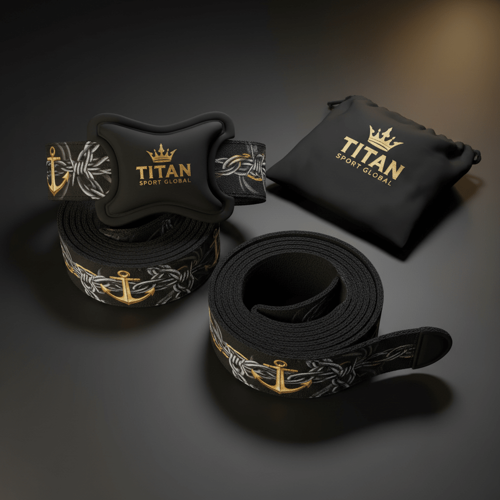 TITAN Lifting Straps Padded Wrist Support Heavy Duty 500lb Capacity 21.5 Inch