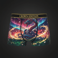 TITAN Dragon Mountain Men's Boxer Briefs Crown Edition — anime dragon art on matte black