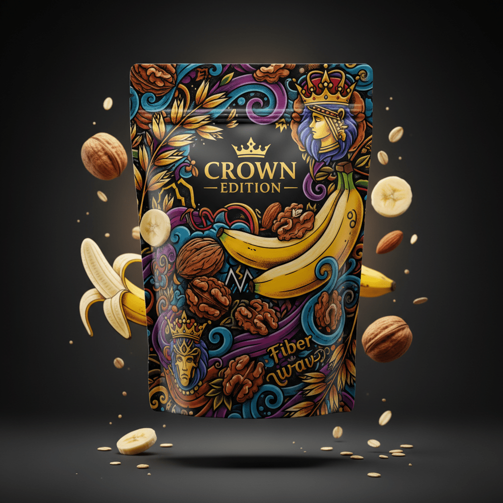 TITAN Protein Oatmeal Banana Nut — Crown Edition bold tattoo-style artwork