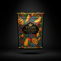 TITAN Organic Dried Mango Strips — No Sugar Added, Crown Edition tattoo-style artwork