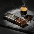 TITAN Vegan Protein Bar Espresso Dark Chocolate Crown Edition — 20g protein natural caffeine product shot