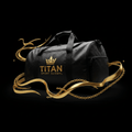 TITAN Waterproof Sport Bag Blackout Crown — matte black with gold crown logo