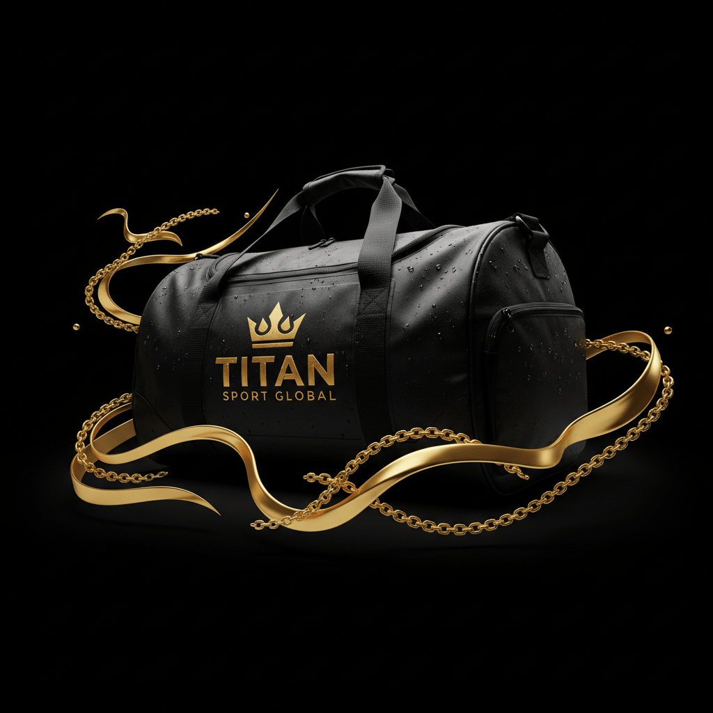 TITAN Waterproof Sport Bag Blackout Crown — matte black with gold crown logo