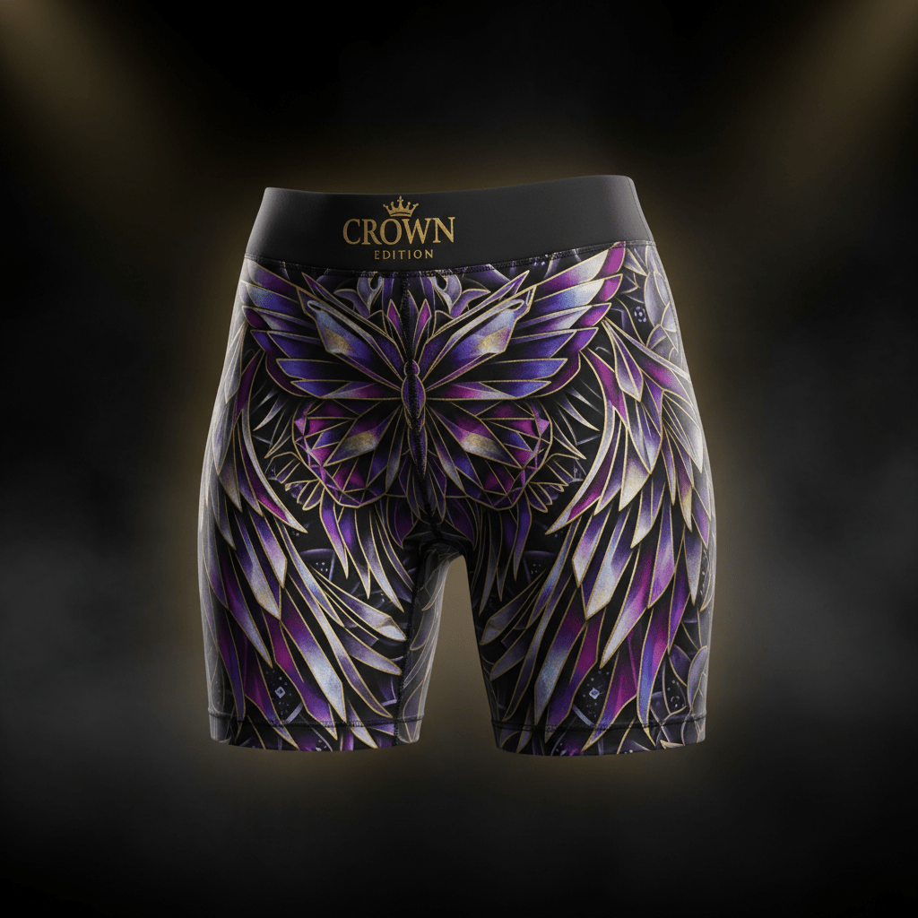 TITAN Women's Compression Shorts Butterfly Queen Crown Edition