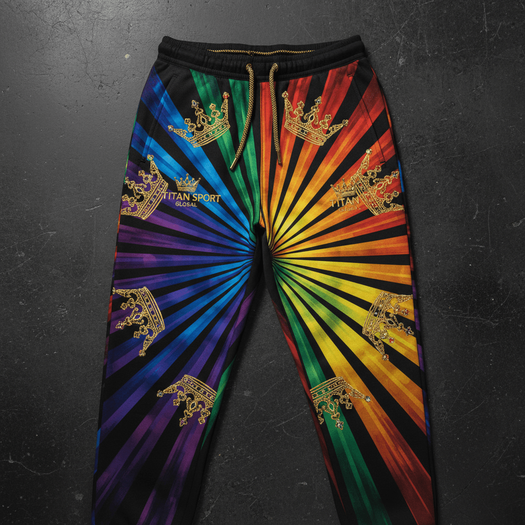 TITAN Men's Rainbow Crown Joggers flat lay