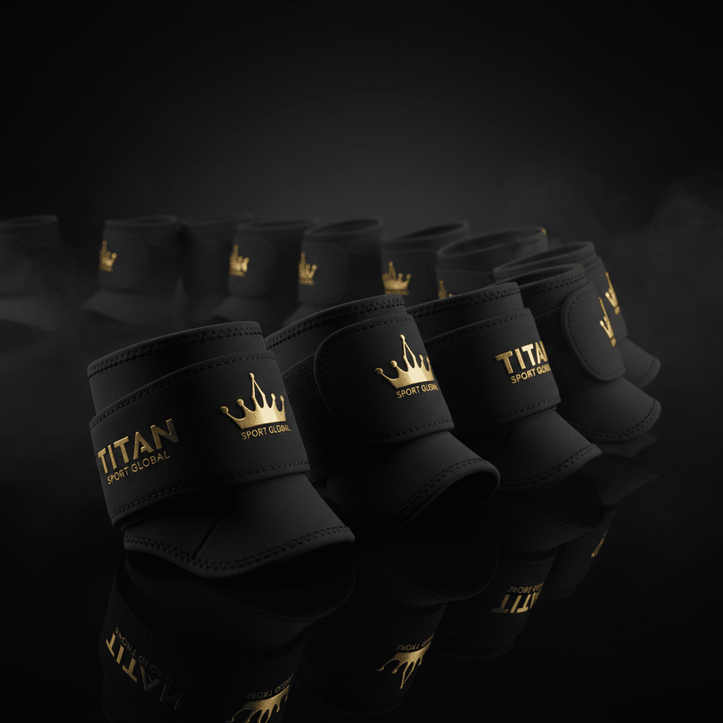 TITAN Ankle Support Crown Series — matte black with gold crown logo