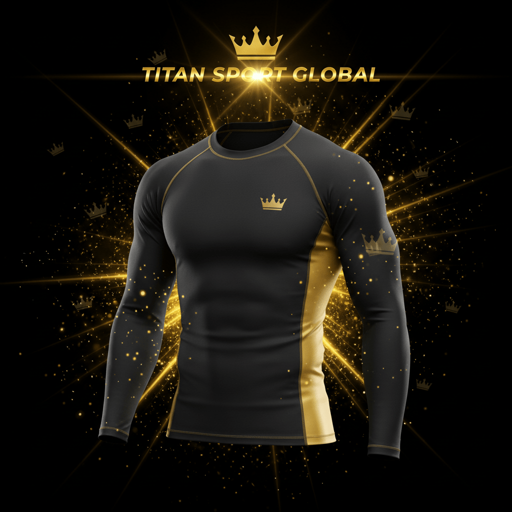 TITAN SPORT GLOBAL pro men's rash guard long sleeve UPF 50+