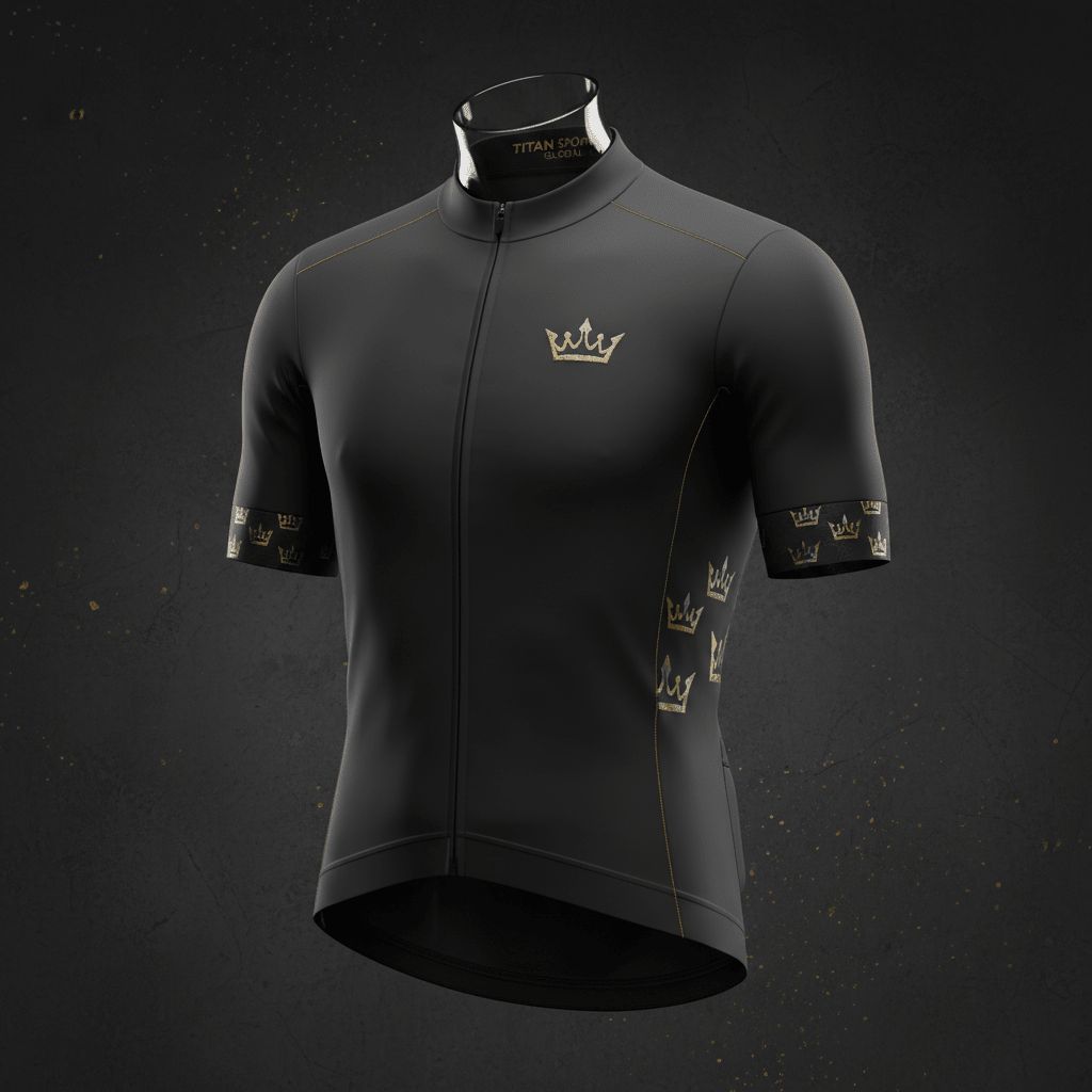 TITAN Crown Edition Cycling Jersey Matte Black Gold