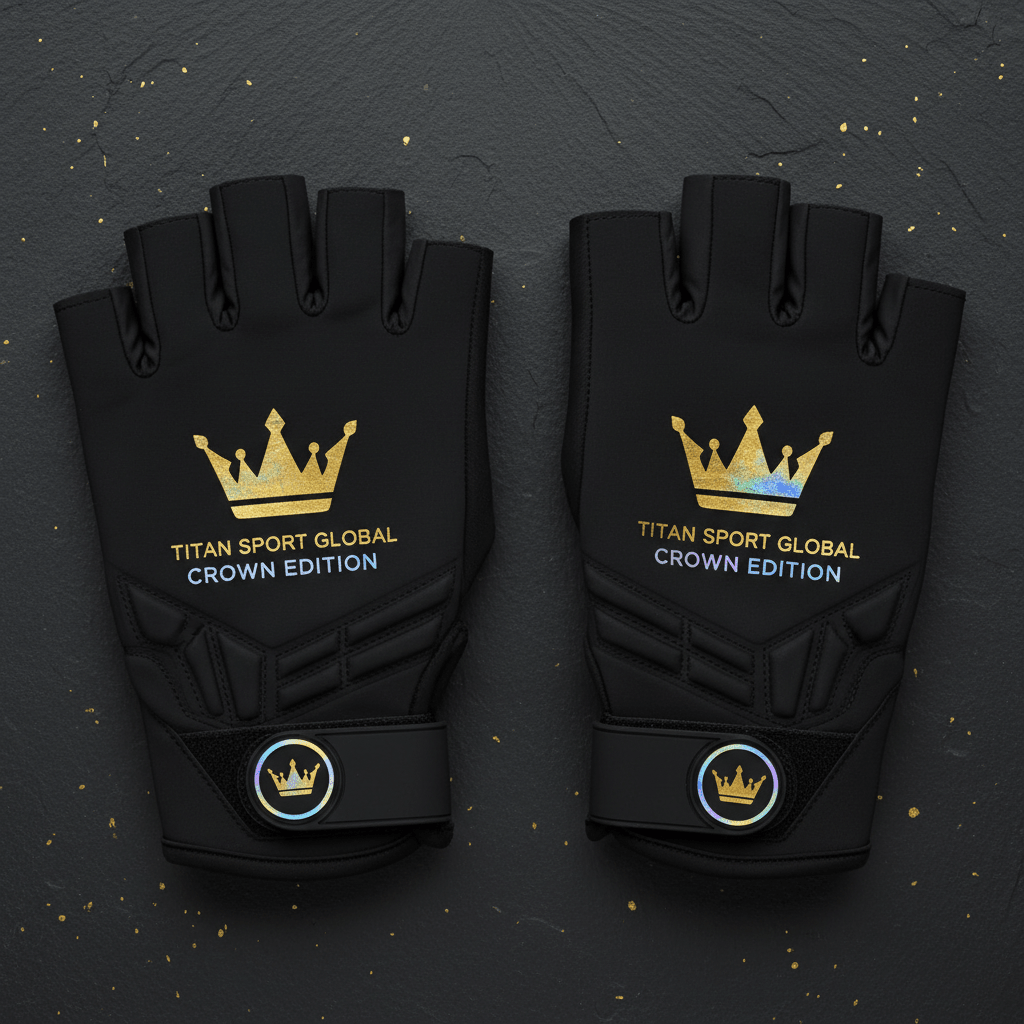 TITAN Crown Edition Cycling Gloves Matte Black Gold